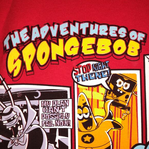 Nickelodeon The Adventures Of SPONGEBOB Red T Shirt ESCAPE FROM VORTEX Kids XL - Picture 6 of 16